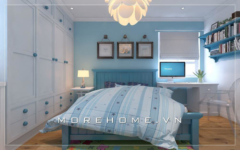 Mẫu thiết kế phòng ngủ màu xanh đầy ấn tượng và cuốn hút